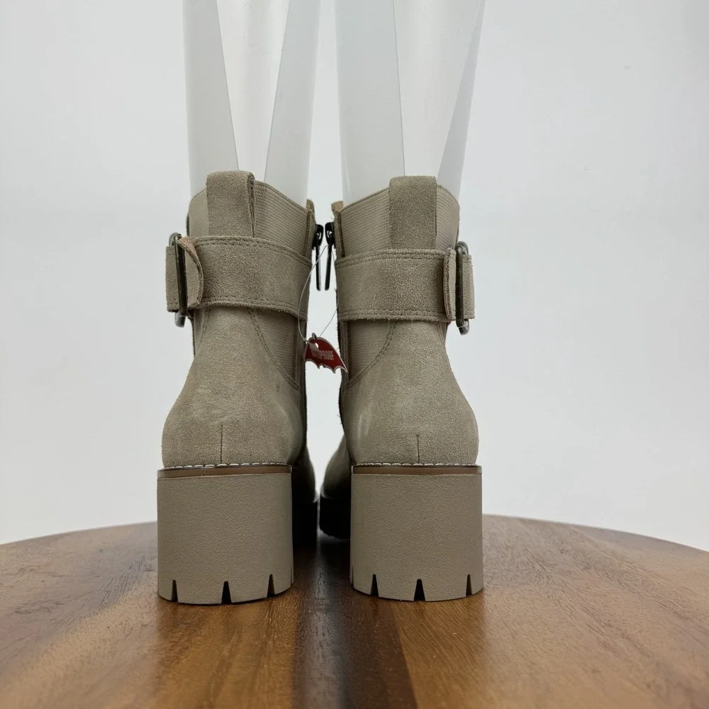 New‎ NWOB Womens Blondo Waterproof Dakota Beige Nubuck Platform Boots Size 6 M